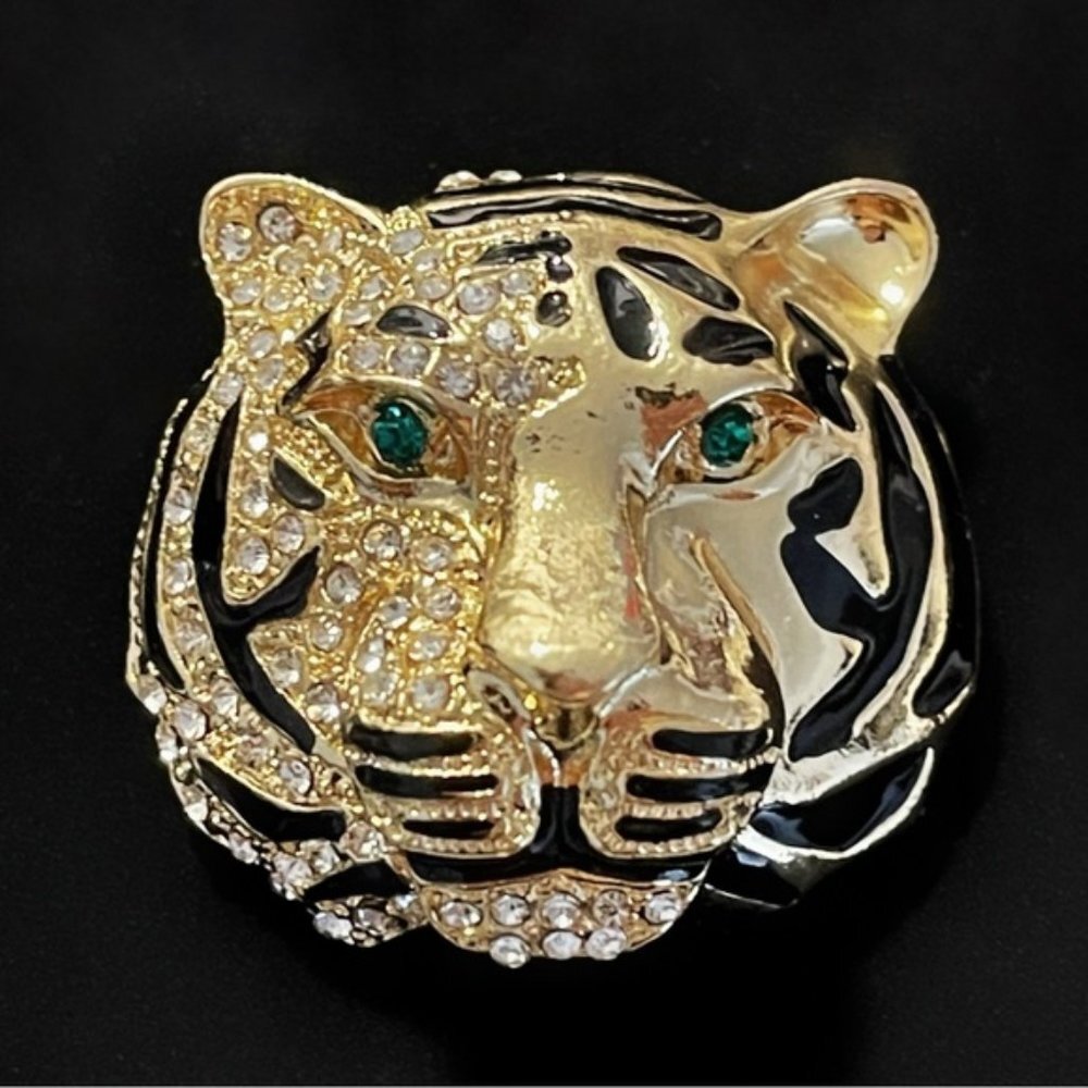 ✨ Stunning Tiger 🐯 Head Rhinestones Brooch